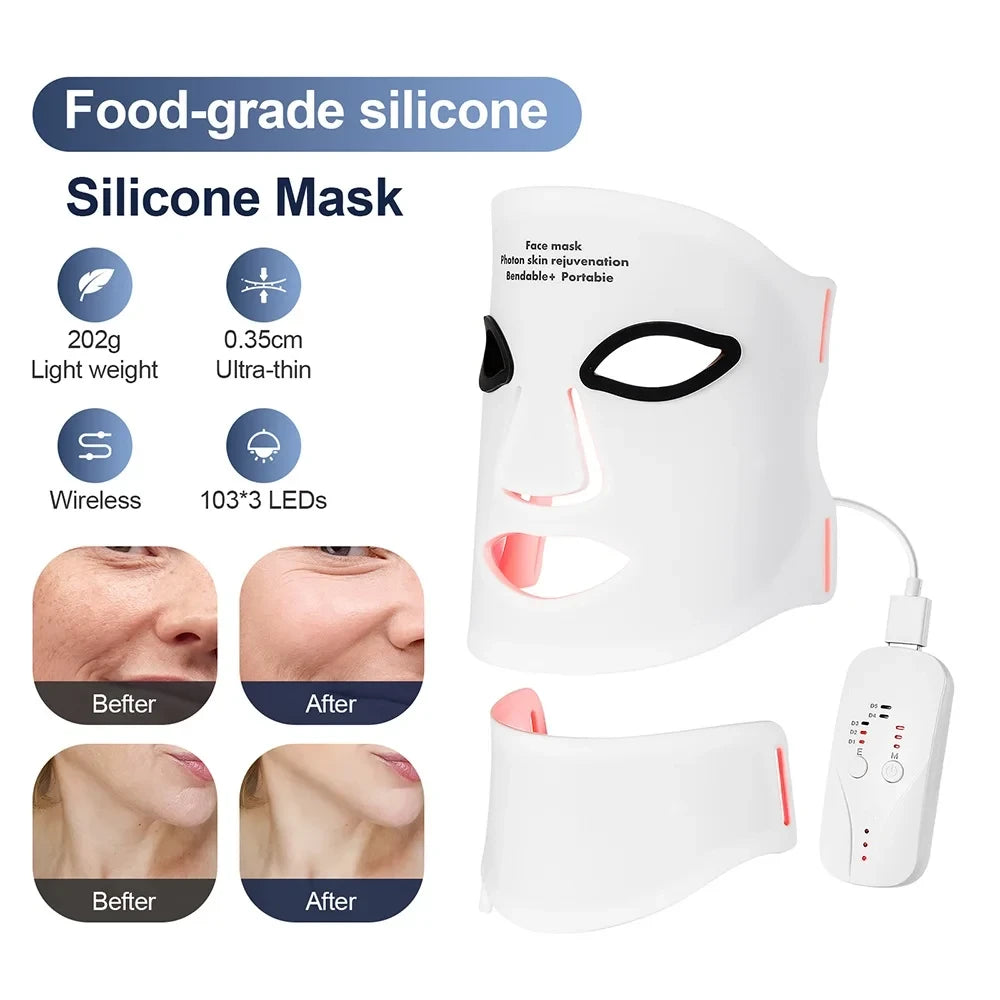 Flexible Silicone LED Light Therapy Mask