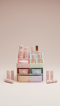 Pastel Wood Makeup Organizer